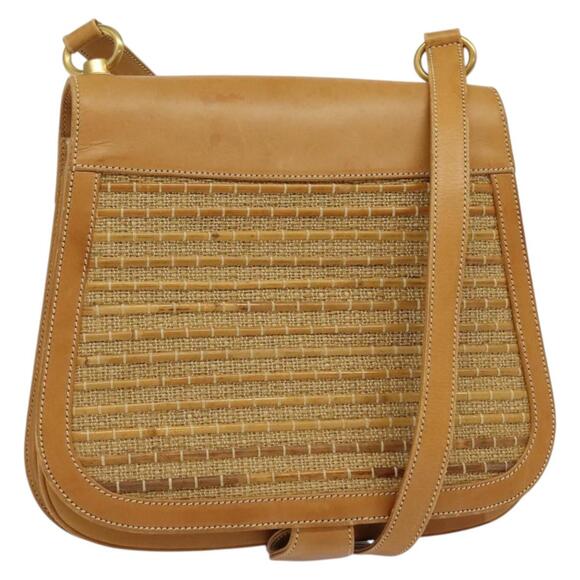 GUCCI Shoulder Bag Leather Beige Gold - Picture 1 of 16